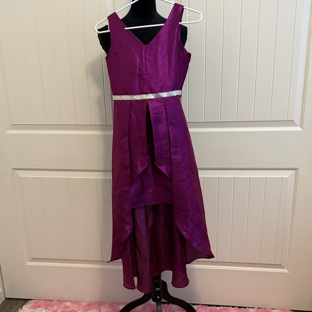 Rare Editions Purple‎ Formal Dress with Silver Belt